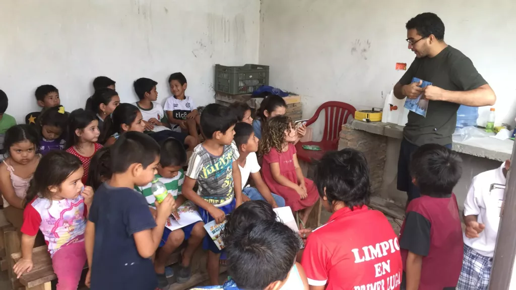 Teaching children in Paraguay