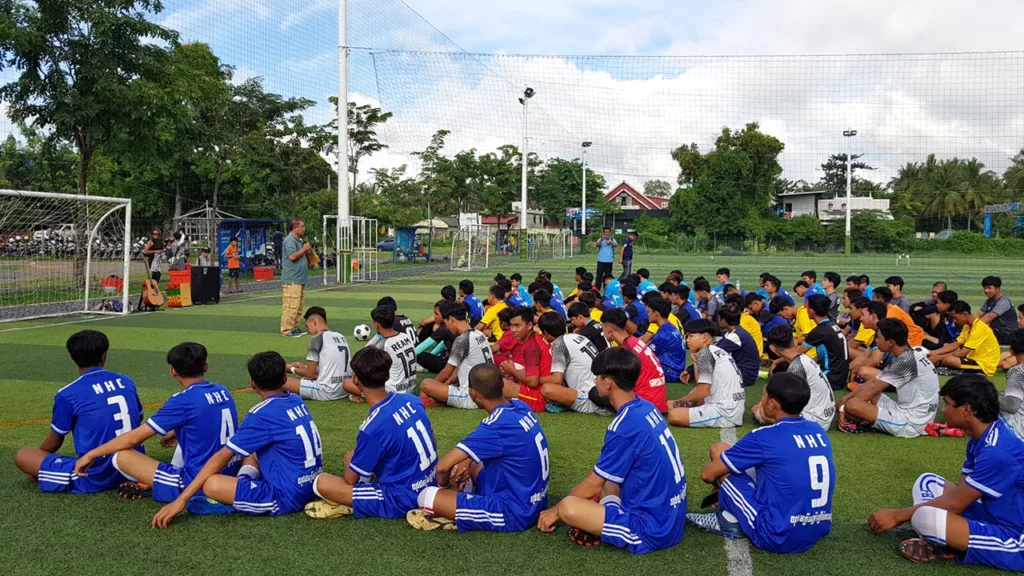 Soccer players in Cambodia