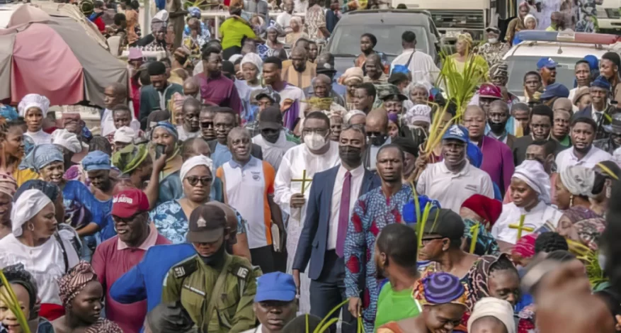 Easter street rally in Nigeria