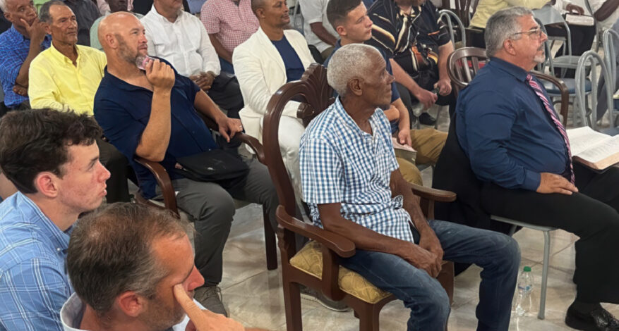 Photograph of pastors attending a conference in the Dominican Republic.